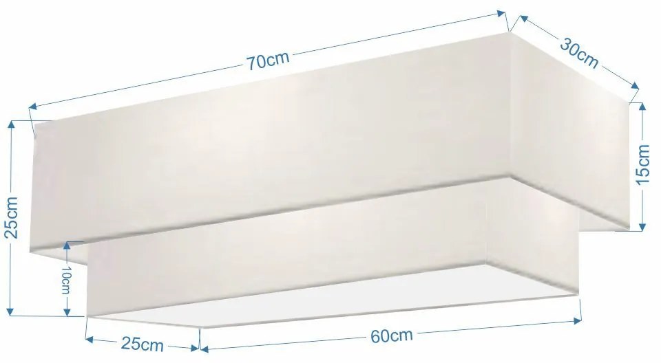 Plafon Para Sala de Jantar Retangular SJ-3044 Cúpula Cor Branco