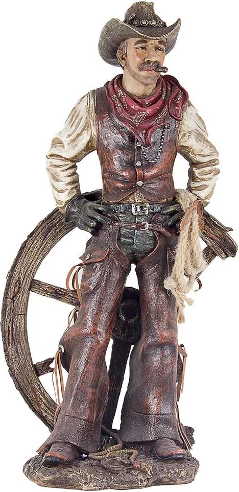 Escultura Cowboy c/ Mãos na Cintura em Resina Oldway - 53x28cm