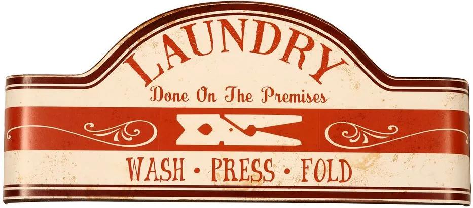 Placa de Metal Decorativa Vintage Laundry Wash