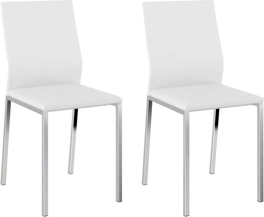 Cadeiras para Cozinha Kit 2 Cadeiras 1804 Branco/Cromado - Carraro Móveis