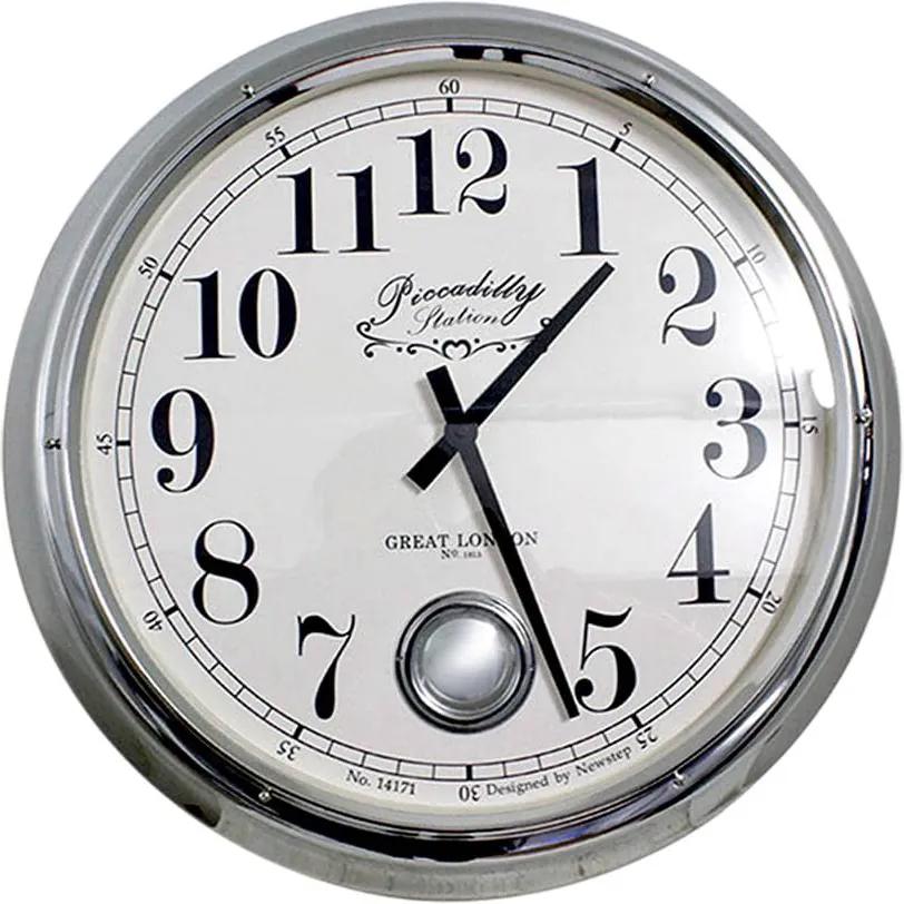 Relógio de Parede Louise Silver Goldway - 60x13 cm