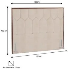 Cabeceira Cama Box Casal Queen 160cm Órion P02 Linho Bege Cru - Mpozen