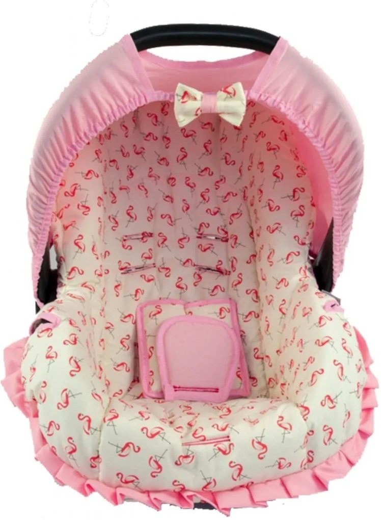 Capa Para Bebe Conforto -  Flamingo Rosa - Multimarcas Sem Bordado