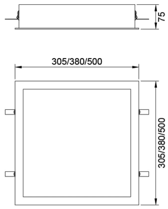 Embutido Ayla 50X50Cm Led 32,8W Bivolt | Usina 19045/50 (FN-F - Fendi Fosco, 4000k)