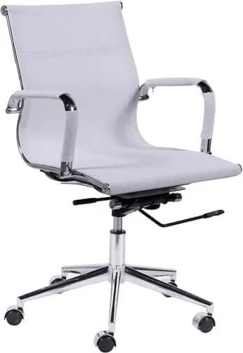 Cadeira Diretor Office Eames Tela Mesh com Braço, Rodízio e Sistema Relax Branca