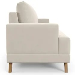 Sofá 3 Lugares 180cm Living Pés Curvos Santi D05 Suede Bege - Mpozenat