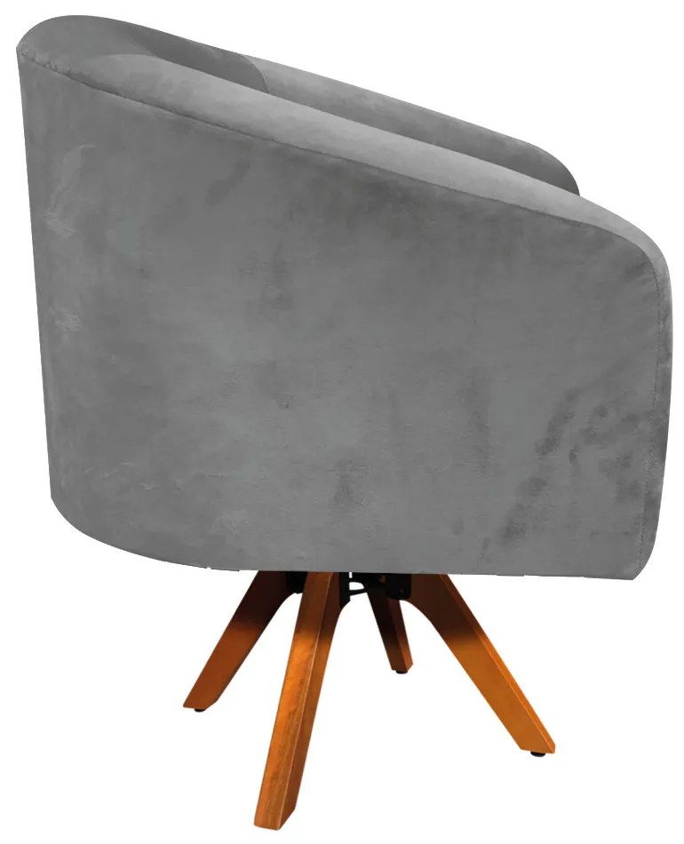 Poltrona Decorativa Giratória MM30 Stella Suede Grafite D03 - D'Rossi
