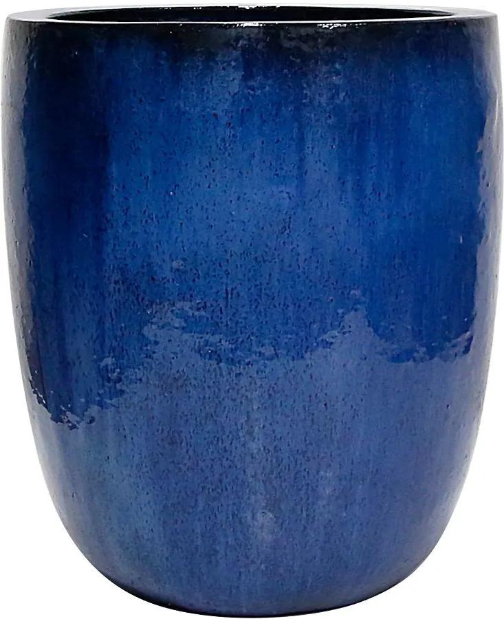 Vaso Vietnamita Cerâmica Importado U Planter Azul D66cm x A79cm