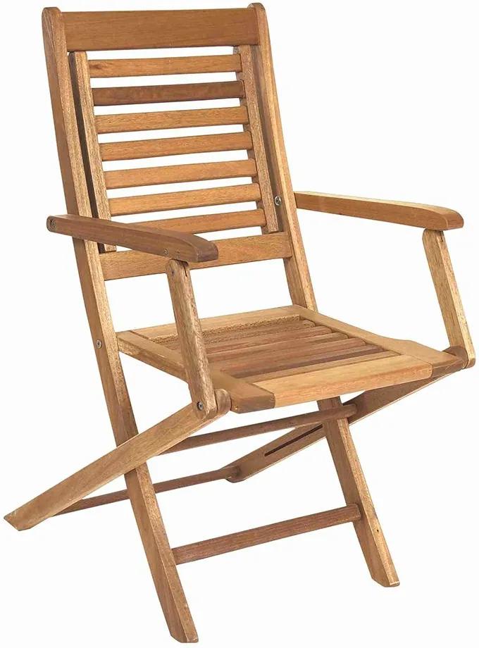 Cadeira Dobrável Parati com Braços Madeira Maciça Mestra Móveis Linha Madeira
