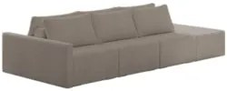 Sofá Ilha Modular com Puff para Sala Living 342cm Georgia Z08 Boucle B