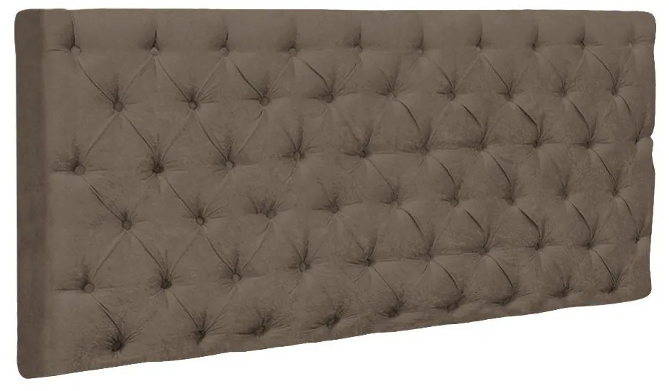 Cabeceira Painel Cristal para Cama Box Solteiro 90 cm Suede Marrom Rato - D'Rossi