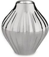 Vaso Cerâmica Decorativo Prata Oval Mart 8,5cm