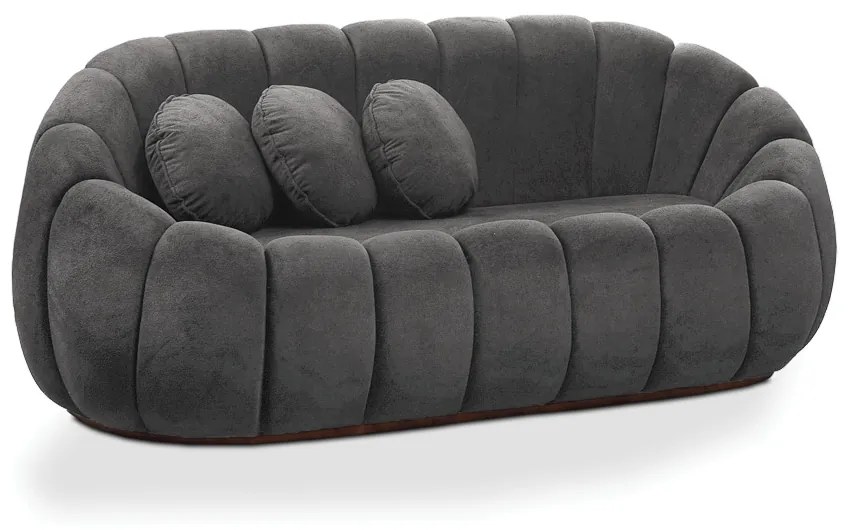 Sofá 2 Lugares Orgânico para Sala Cloud Bouclê E03 - D'Rossi - Cinza escuro
