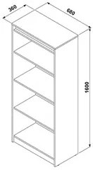 Estante Livreiro Multiuso 3 Prateleiras 68cm Web15 G04 Málaga - Mpozen