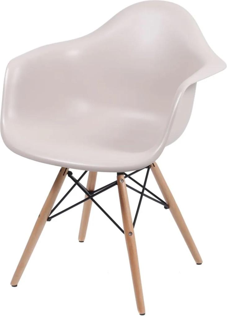 Cadeira Eames - Fendi - com braço e base de madeira