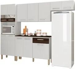 Cozinha Compacta com Balcão Versalhes 12 Portas Branco/White/Petróleo