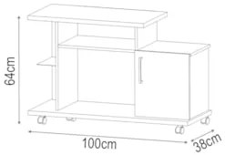 Rack Bancada de TV 26 Pol 100cm Smart Off White/Cinamomo - HB Móveis