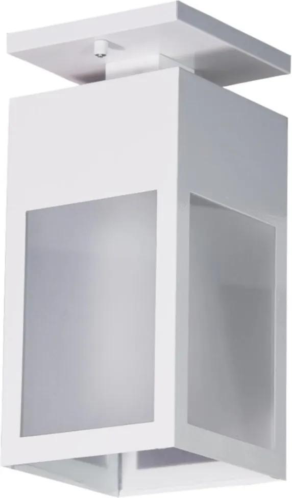 Plafon Sobrepor Vidro Branco 12x26cm