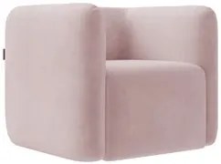 Poltrona para Sala de Estar Decorativa Quadrada Maggie K04 Veludo Rosê