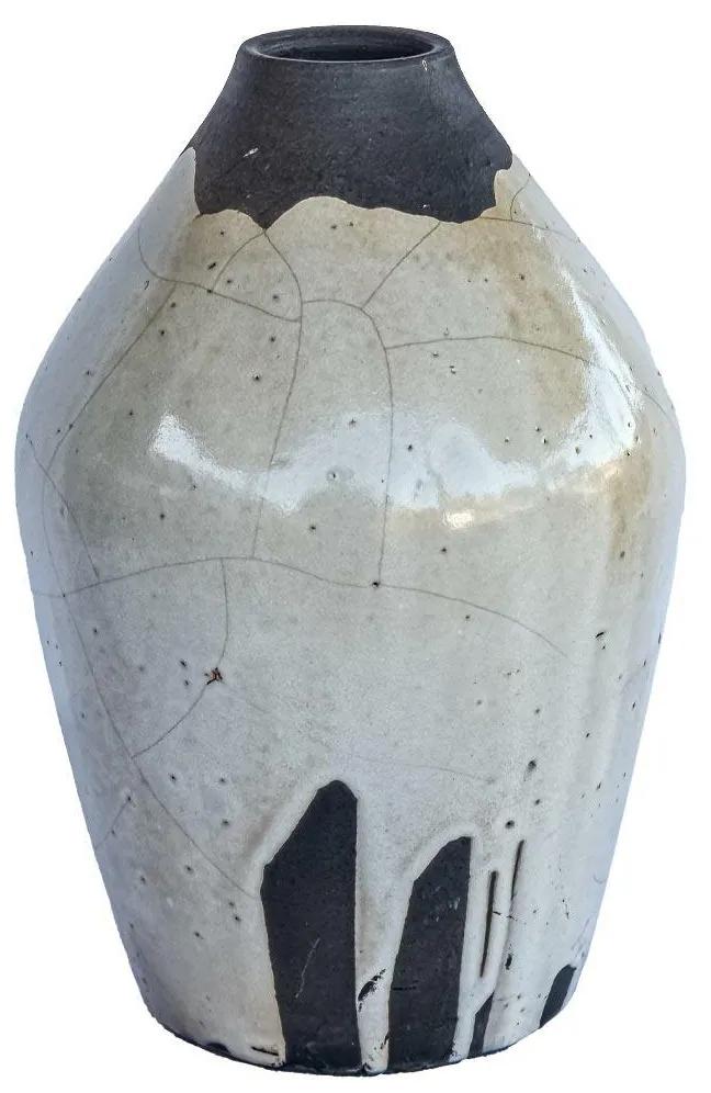 Vaso Reto decorativo de cerâmica 19x15x15 - Raku Alto Brilho  Kleiner Schein