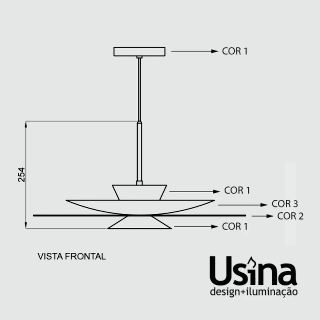 Pendente Tule Ø60X25,4Cm 1Xmr16 - Usina 25121/60 (FA-F - Flor-de-Anis Fosco, Igual a Cor 1)