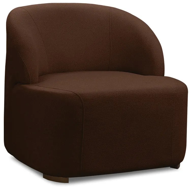 Poltrona Decorativa Orgânica para Sala Diully Bouclê Marrom E03 - D'Rossi