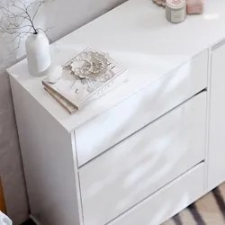 Cômoda Sapateira 1 Porta 4 Gavetas 110cm Topázio Branco - EJ Móveis