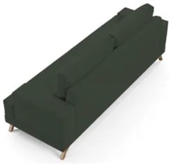 Sofá 3 Lugares 200cm Living Pés Curvos Santi D05 Suede Verde - Mpozena