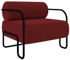 Poltrona Decorativa para Sala Industrial Kira Z08 Veludo Vermelho - Mp