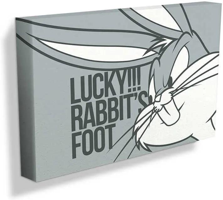 Tela Looney Tunes Bugs Bunny Lucky Rabbit Cinza em Madeira - Urban