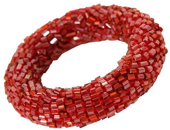Porta-Guardanapo Artesanal de Vidrilhos Decorativo Ring Red