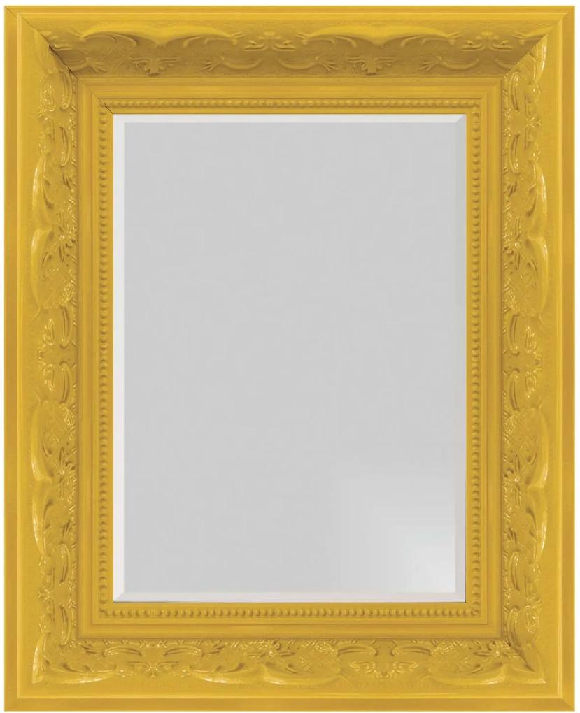 Espelho Decorativo Com Bisotê Amarelo Retrô
