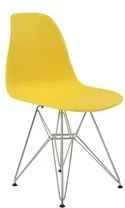 Cadeira S/Braço Paris em Polipropileno C/Base Cromada Amarelo