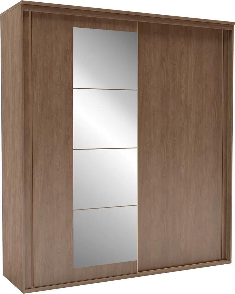 Guarda-Roupa de Casal Inovatto 2 Portas Com Espelho 207 cm Ébano - Belmax