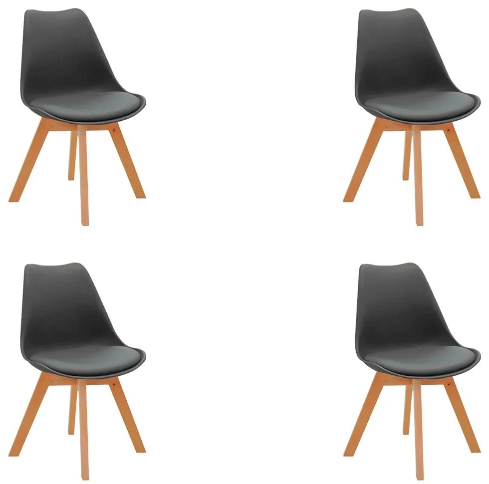 Kit 4 Cadeiras Decorativas Sala e Escritório SelfCare (PP) Cinza G56 - Gran Belo