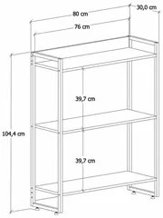 Estante Livreiro Dynamica Industrial 80cm 3 Prateleiras C08 Carvalho D