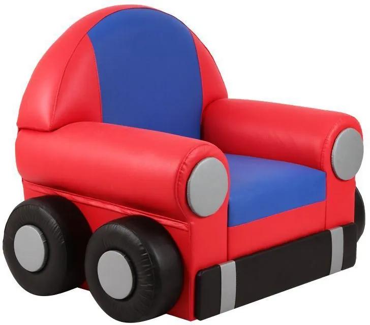 Sofá Infantil Car C/Rodízio Vermelho/Azul - Stay Puff
