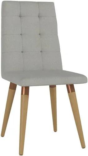 Cadeira de Jantar Goulart Linho Bege Médio Cobre - Wood Prime PV 32703