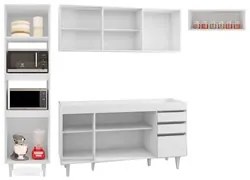 Armário de Cozinha Modulada 4 Peças CP10 Balcão Branco - Lumil