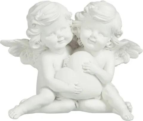 Escultura Udecor Casal de Anjos Branco