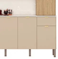 Cozinha Compacta 8 Portas 161cm Soul K02 Freijó/Vanilla - Mpozenato