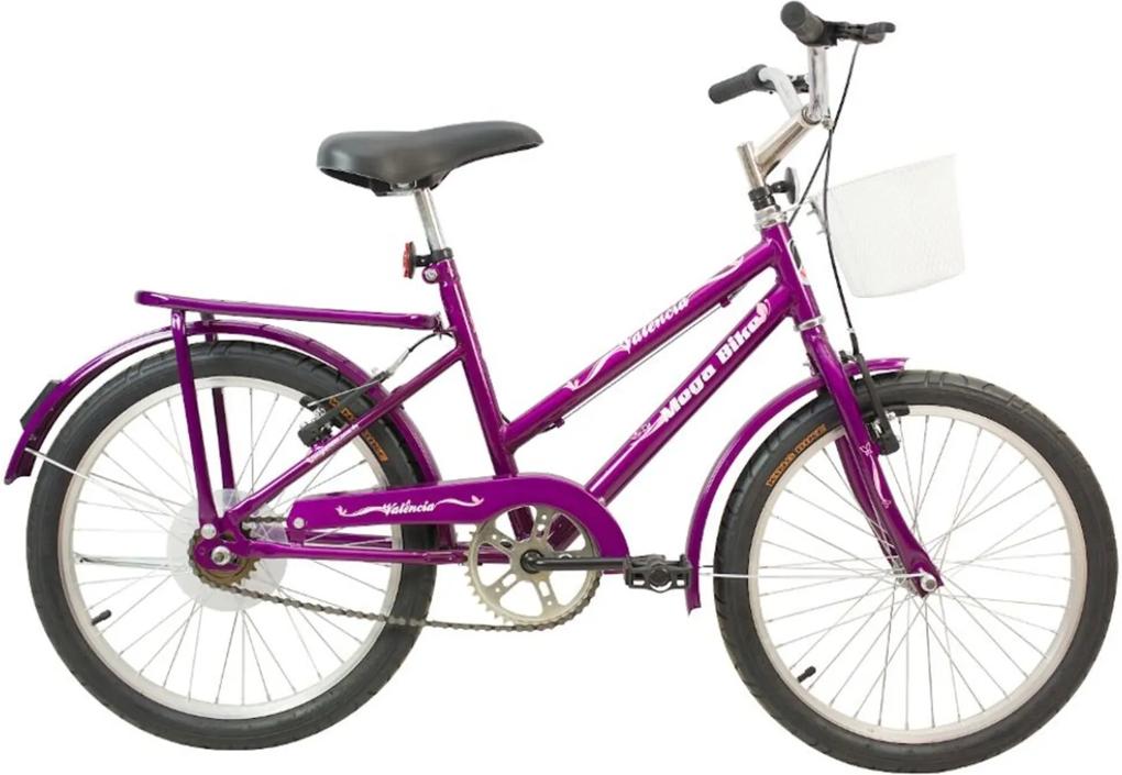 Bicicleta Infantil Aro 20 Freios V-Break Quadro Aço Valência Free Violeta - Mega Bike