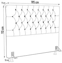 Cabeceira Casal King Cama Box 195cm Cristal C16 Bouclê Cinza - Mpozena