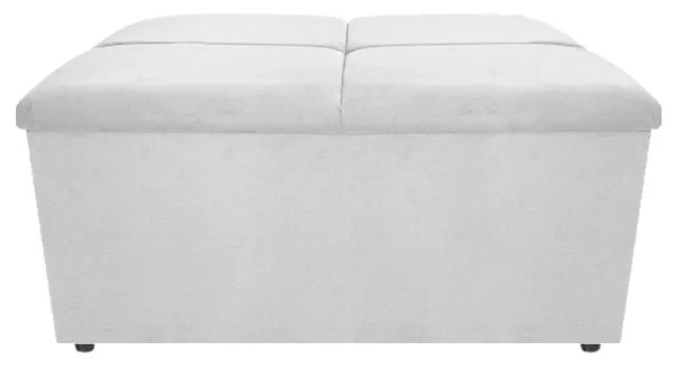 Calçadeira Munique 90 cm Solteiro Suede Branco - ADJ Decor