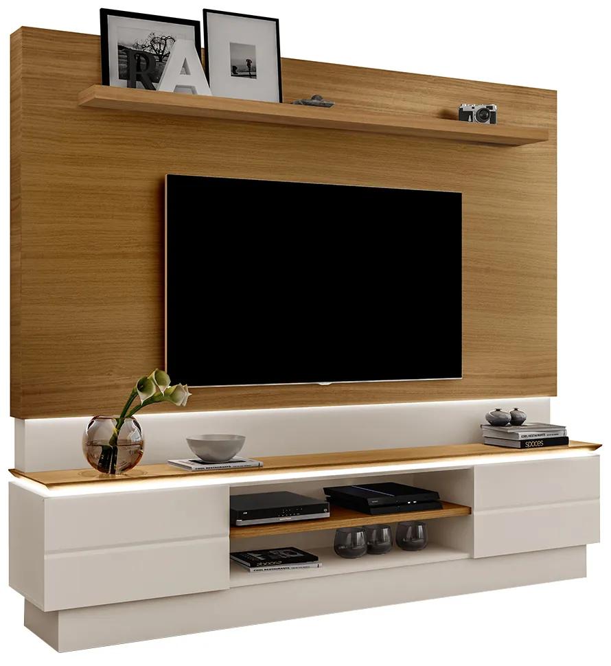 Home Decorativo Prince 2,17 cm para TV de até 75'' Carvalho/Off White G37 - Gran Belo