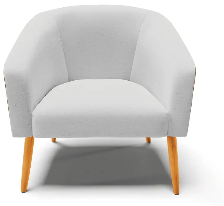 Poltrona Decorativa Pé Palito Castanho kit 2 Stella Nozes/Linho Cinza D03 - D'Rossi