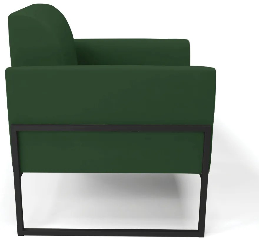 Poltrona Base Industrial Alta Preto Marisa Veludo D03 - D'Rossi - Verde