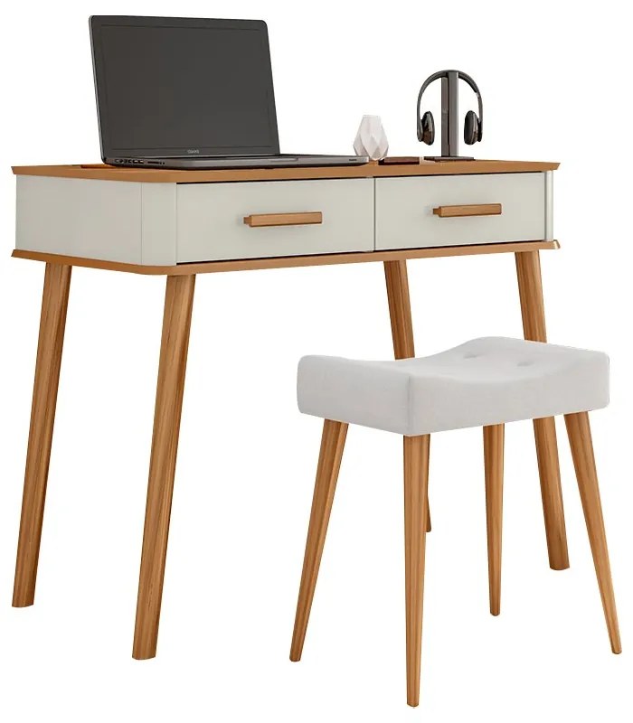 Conjunto Decorativo Aparador e Banqueta Émie offwhite/Bege G21 - Gran Belo