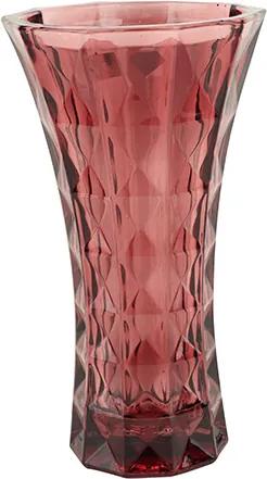 Vaso Aquamarine em Cristal Rosa - 14,5x25,5cm