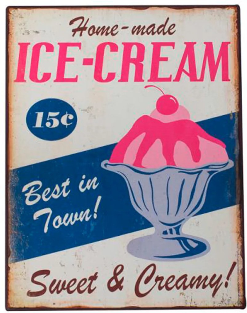 Placa Decorativa Ice Cream